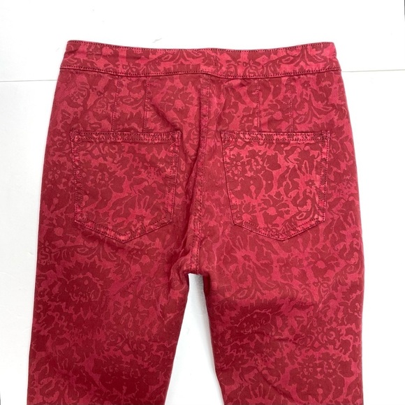 ANTHROPOLOGIE Pilcro Floral High Rise Denim Leggings in Red Size 27 - Picture 5 of 9